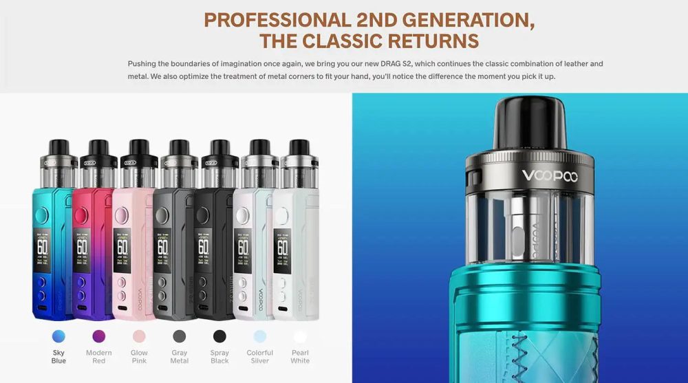 8 voopoo drag s2 pod vape kit desktop