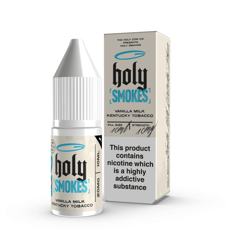 HOLY SMOKES 10ML NIC SALT VANILLA MILK KENTUCKY TOBACCO png