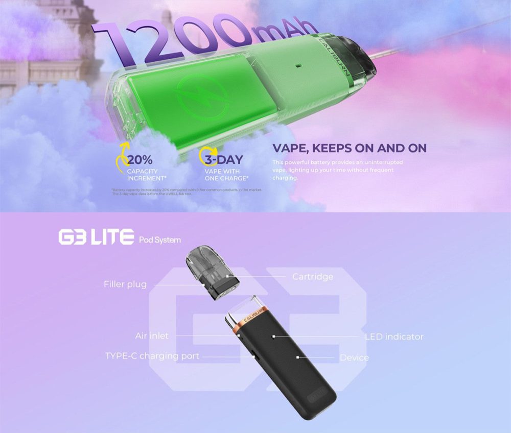 Uwell Caliburn G3 Lite Desc 2